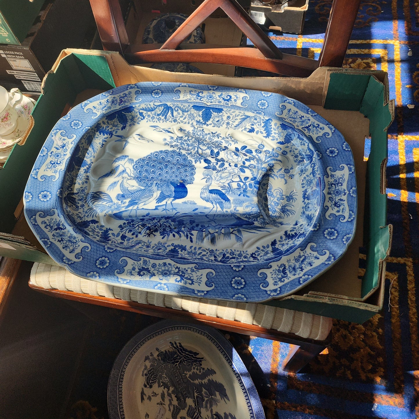 Amazing 1820 Blue and white meat platter