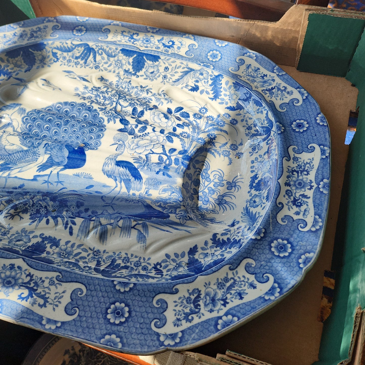 Amazing 1820 Blue and white meat platter