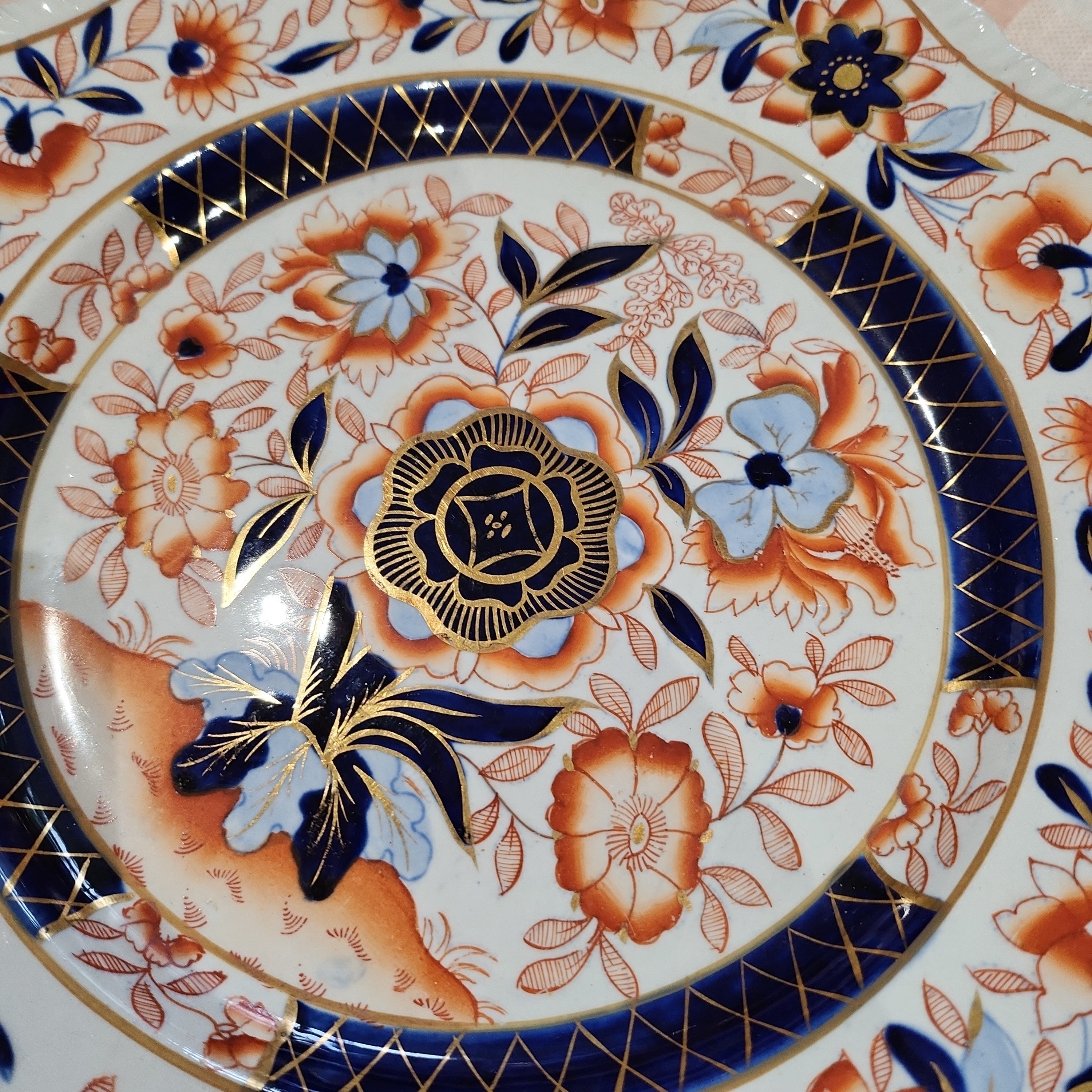 Victorian Imari hand painted Ironstone plate
