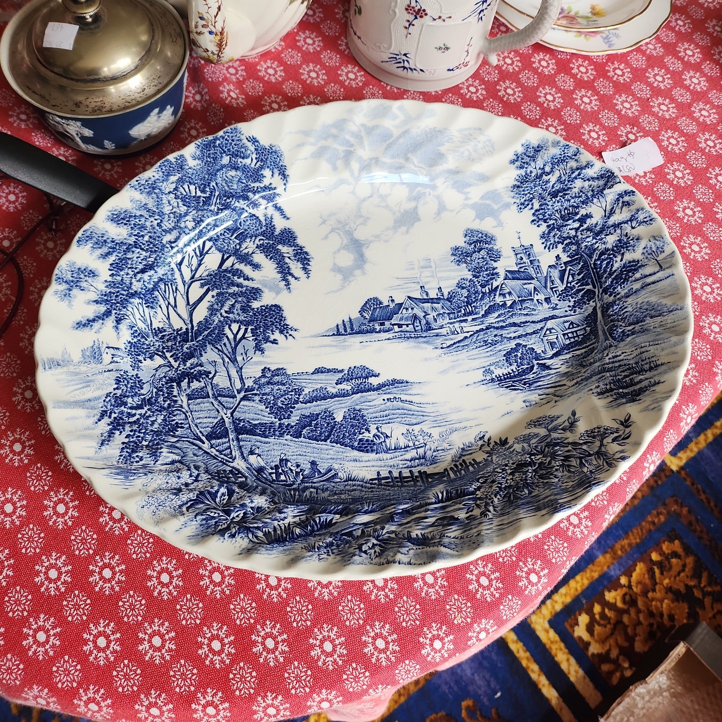 Ridgways staffordshire blue amd white big platter