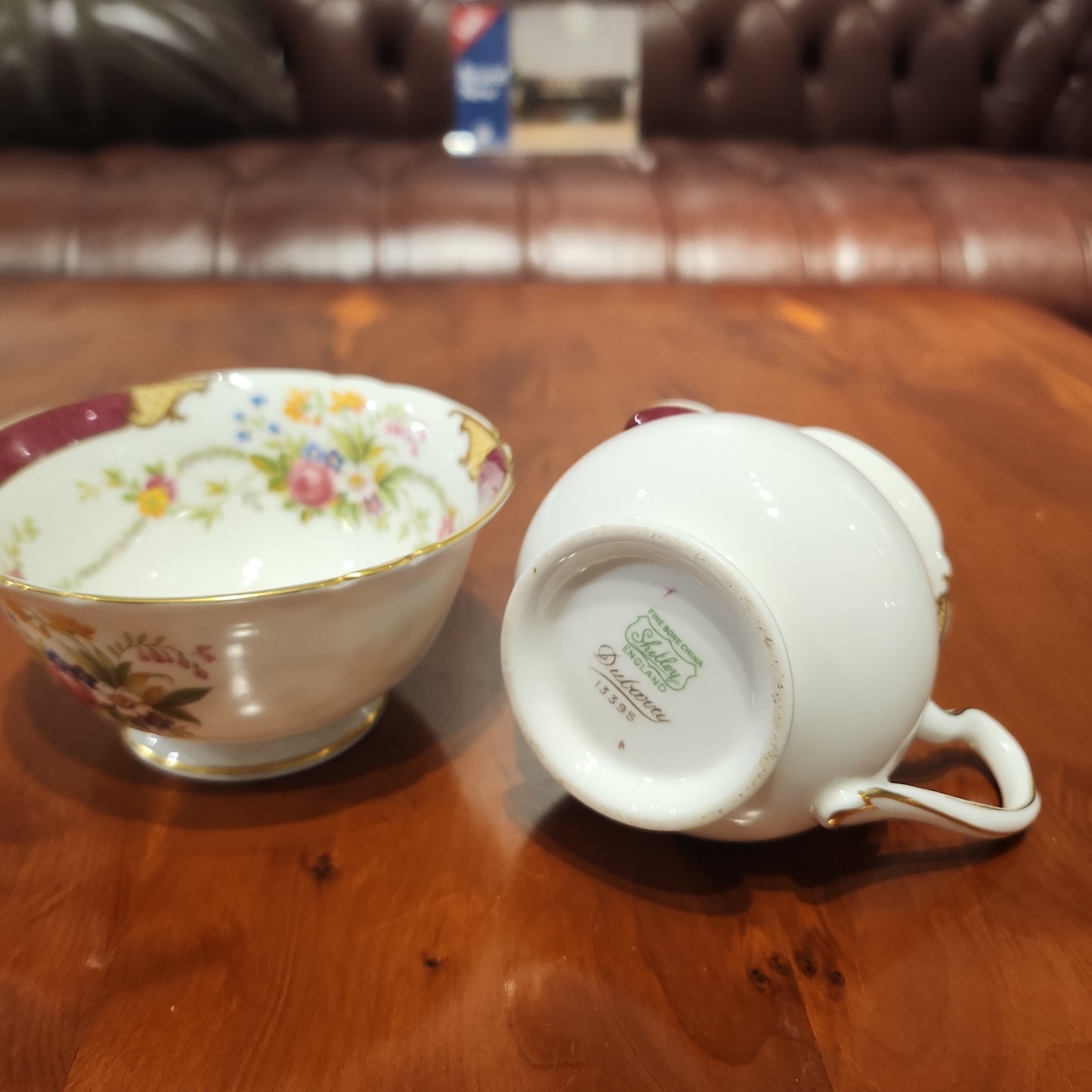 Rare Shelley milk jug and sugar bowl