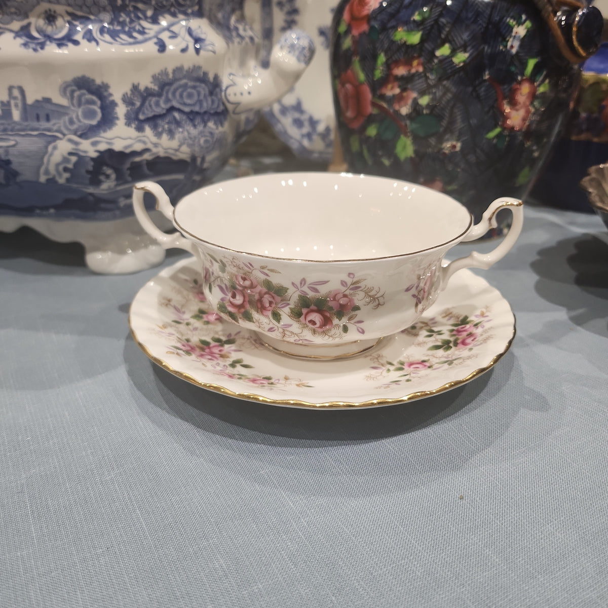Royal Albert Lavender Rose Soup bowl with saucer