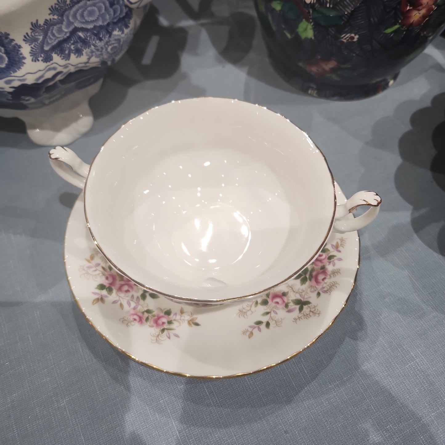 Royal Albert Lavender Rose Soup bowl with saucer