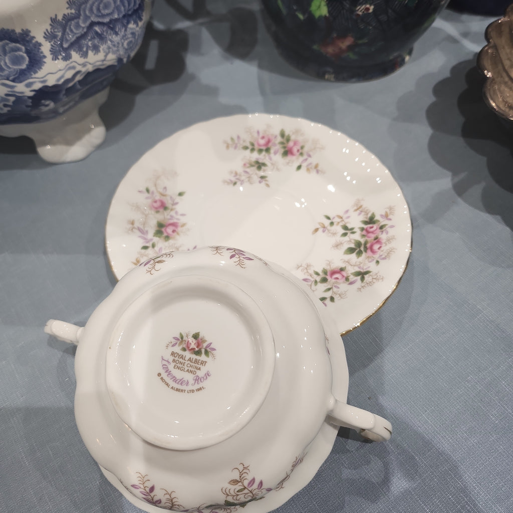 Royal Albert Lavender Rose Soup bowl with saucer