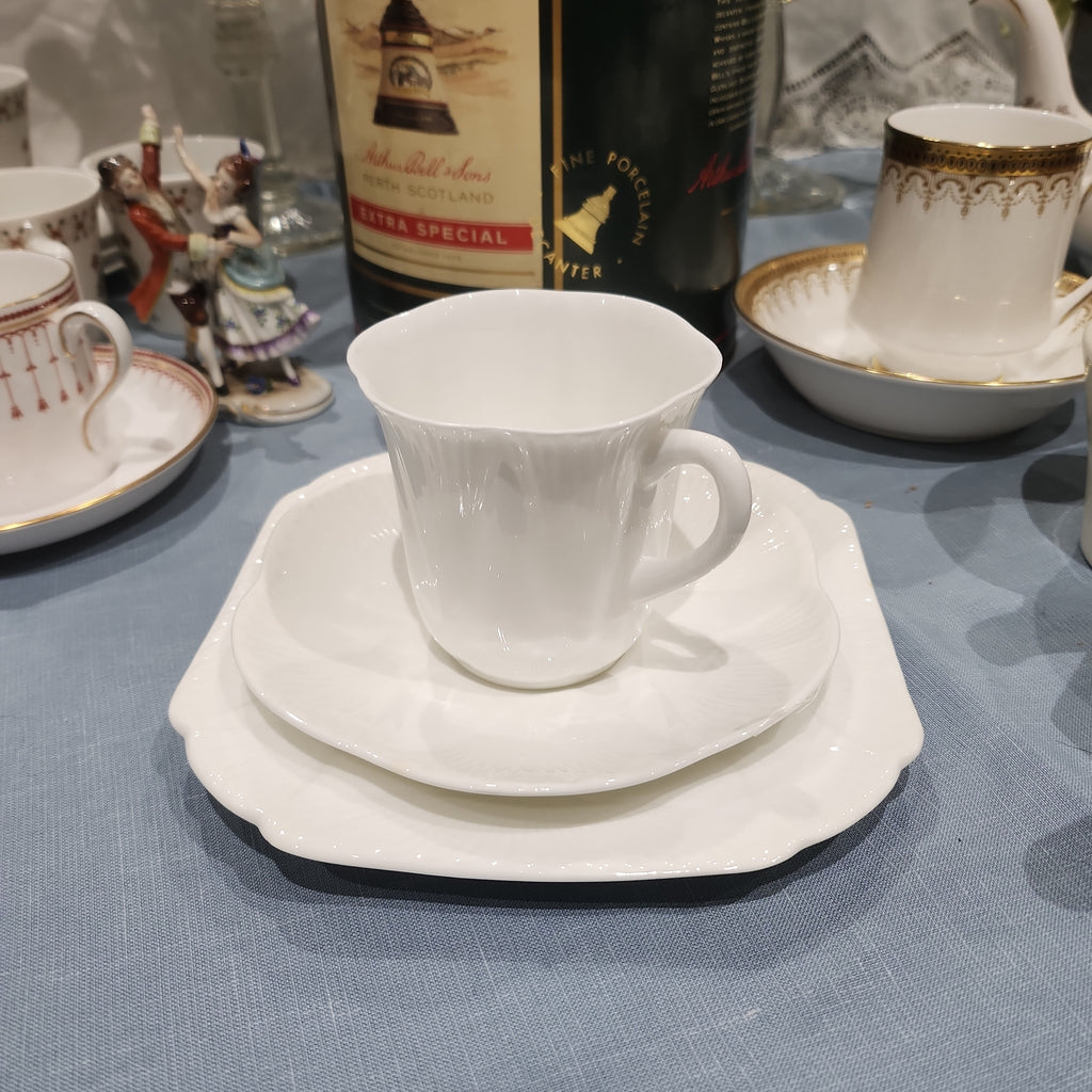 Shelley white Tea set trio