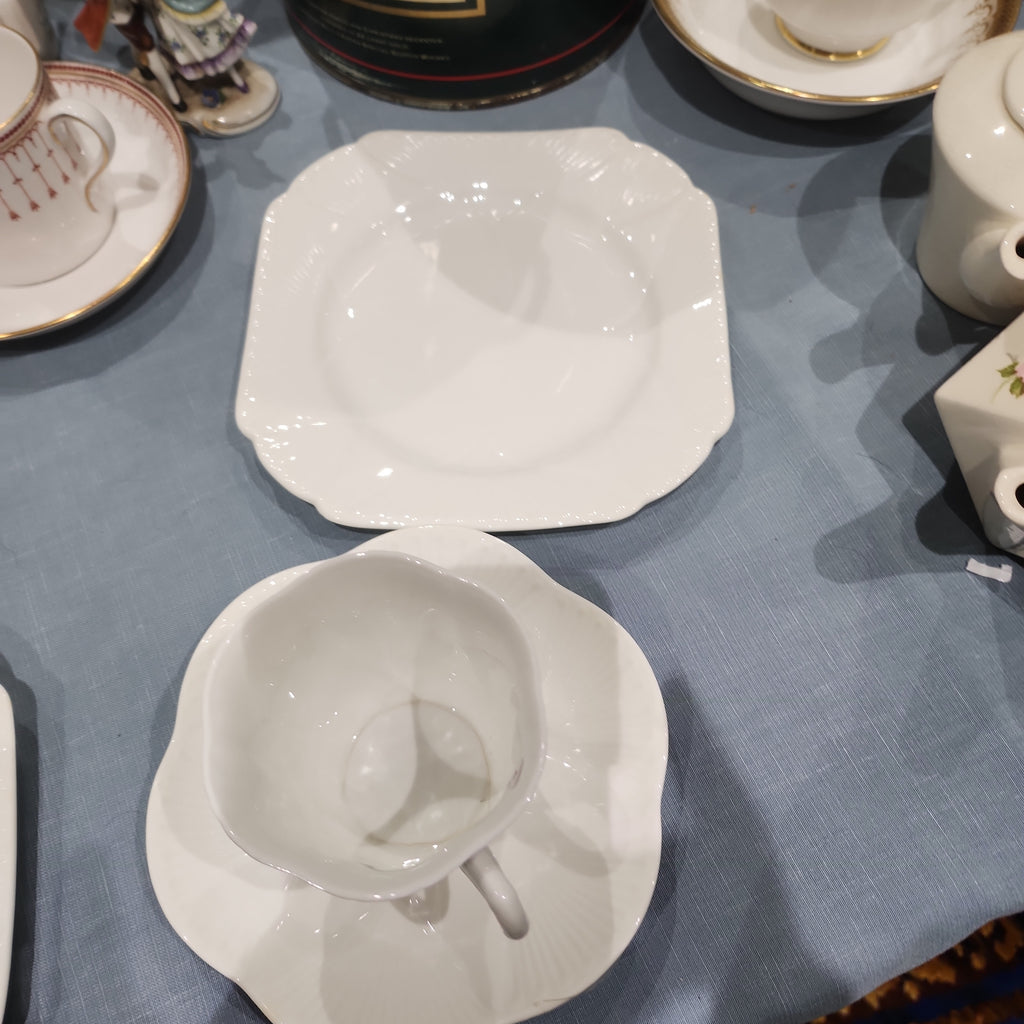 Shelley white Tea set trio