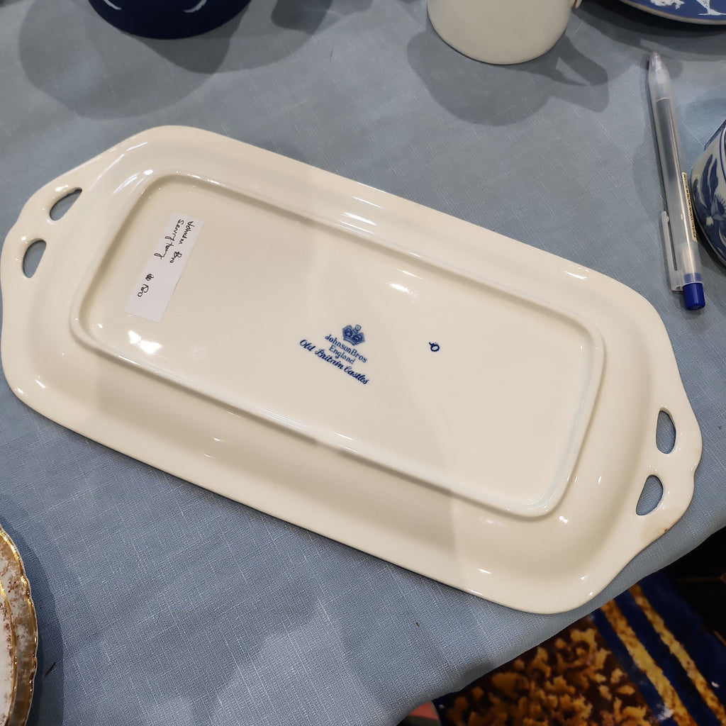 Johnson Brother Old Britain Castle blue and white rectangle sandwich tray