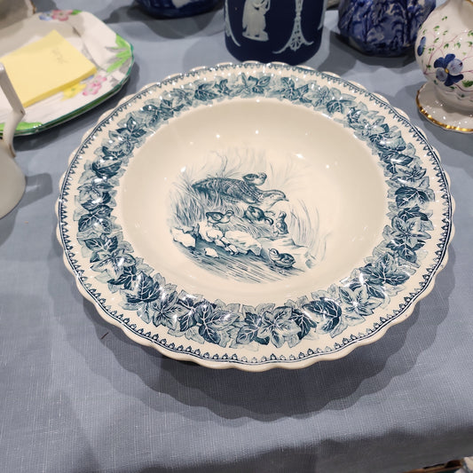 Whimsical rare Antique Spode Copeland Wild Bird series Bowl with rim