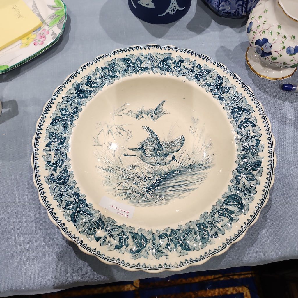 Whimsical rare Antique Spode Copeland Wild Bird series Bowl with rim