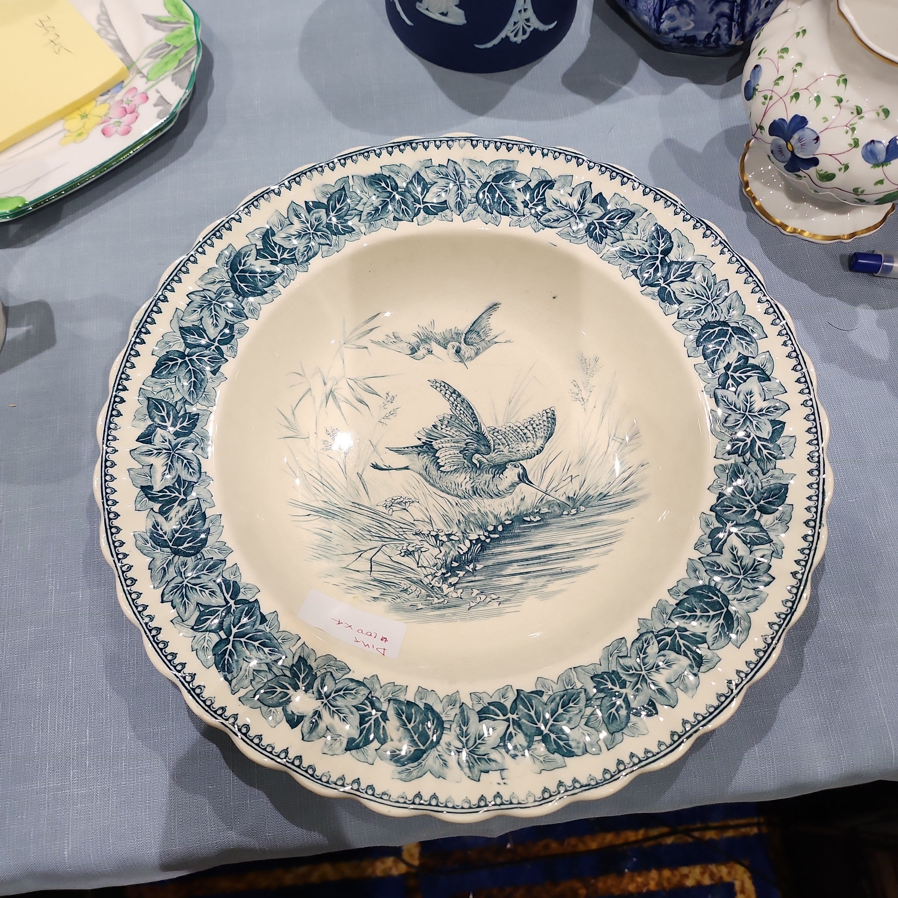 Whimsical rare Antique Spode Copeland Wild Bird series Bowl with rim