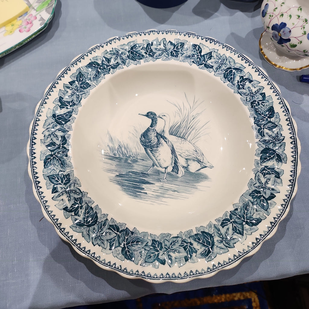 Whimsical rare Antique Spode Copeland Wild Bird series Bowl with rim