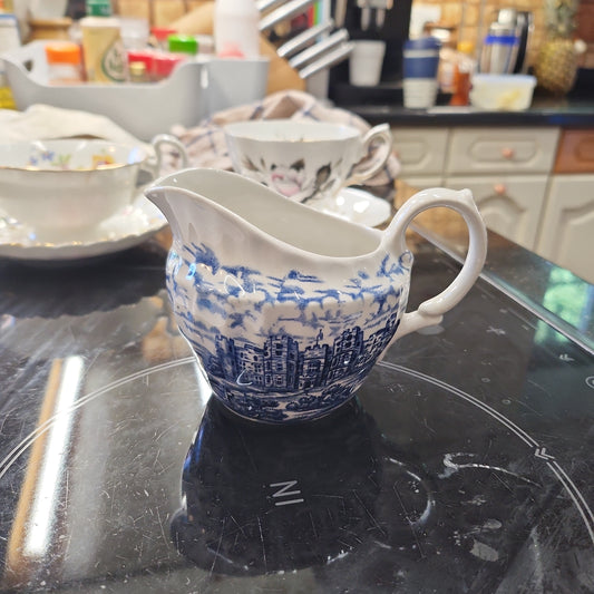 British Anchor blue and white cream jug