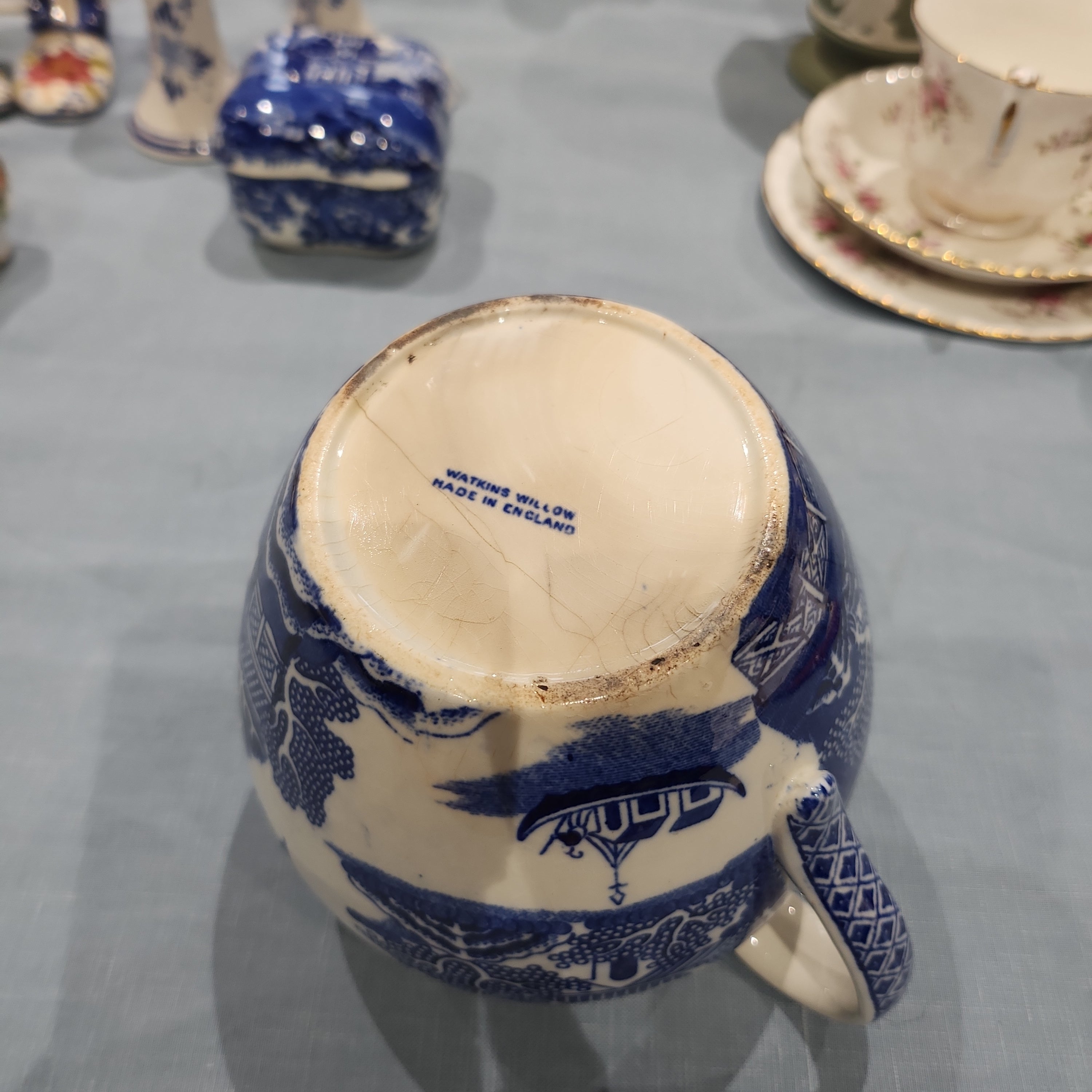 Rare 1820 Watkins Willow Antique jug - Defect