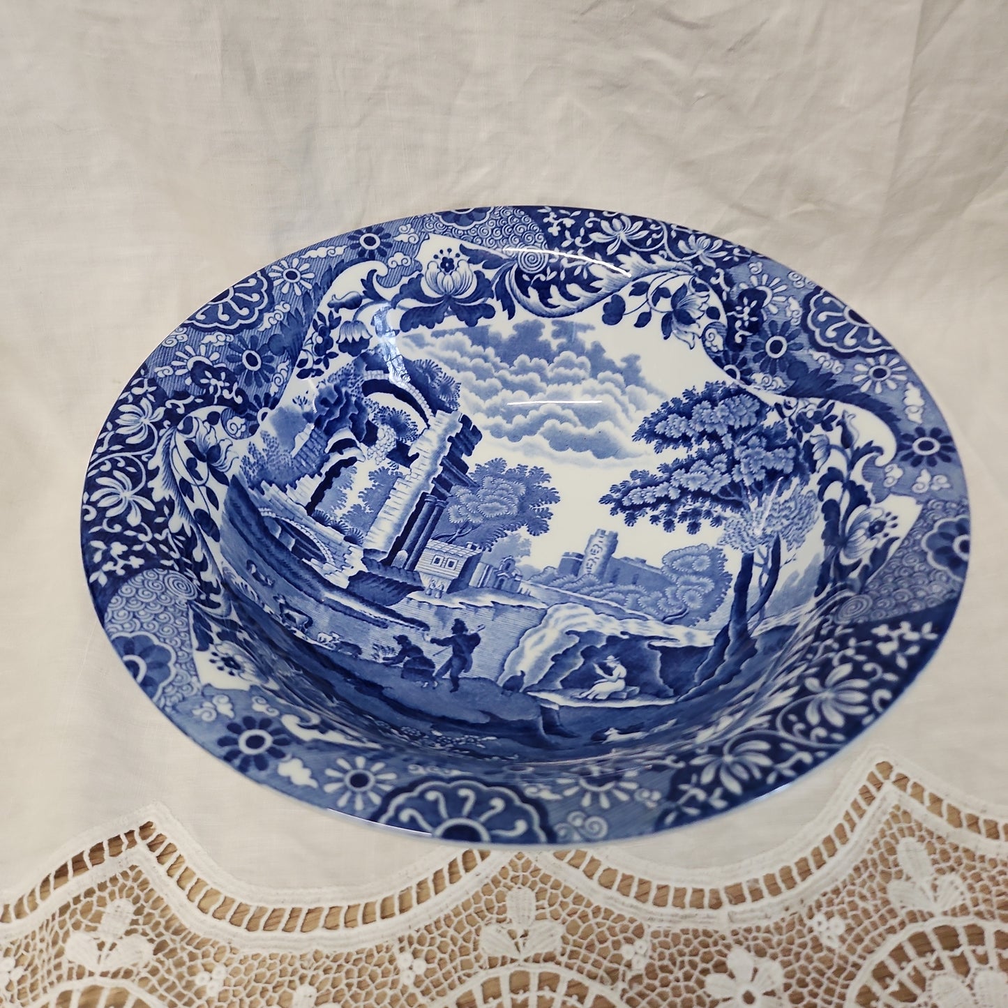 Antique Spode Copeland blue Italian Big Salad /Soup bowl c1904