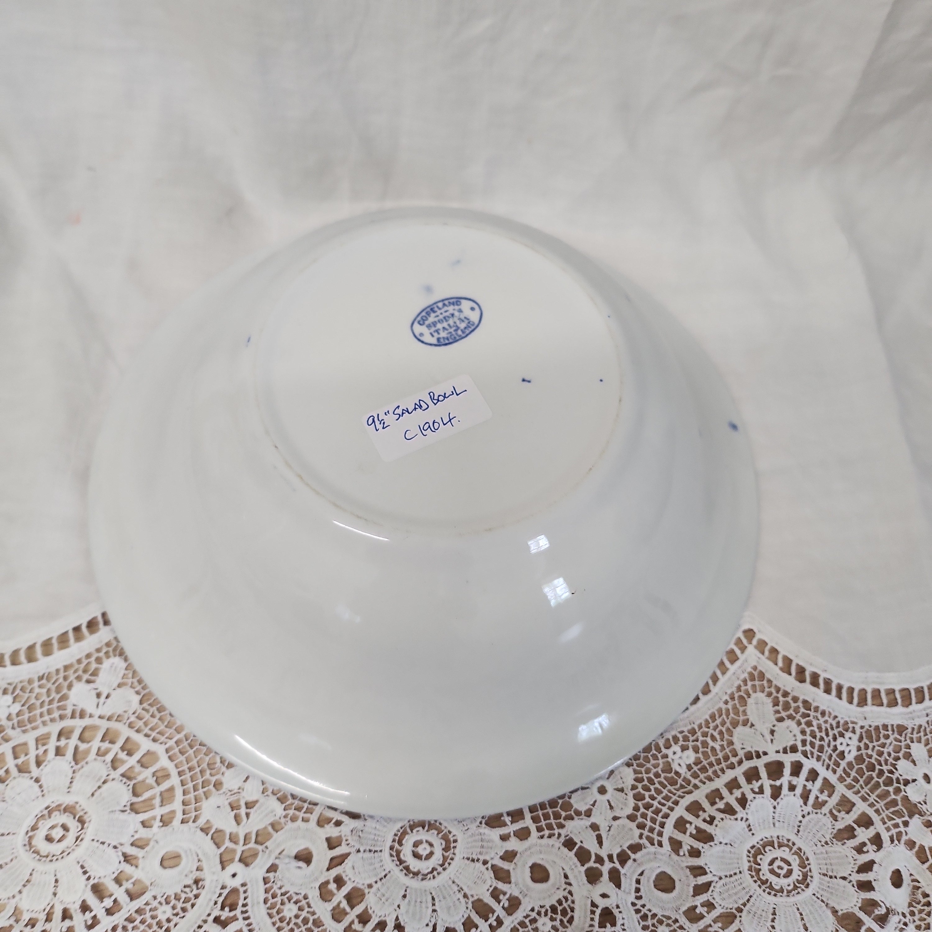 Antique Spode Copeland blue Italian Big Salad /Soup bowl c1904