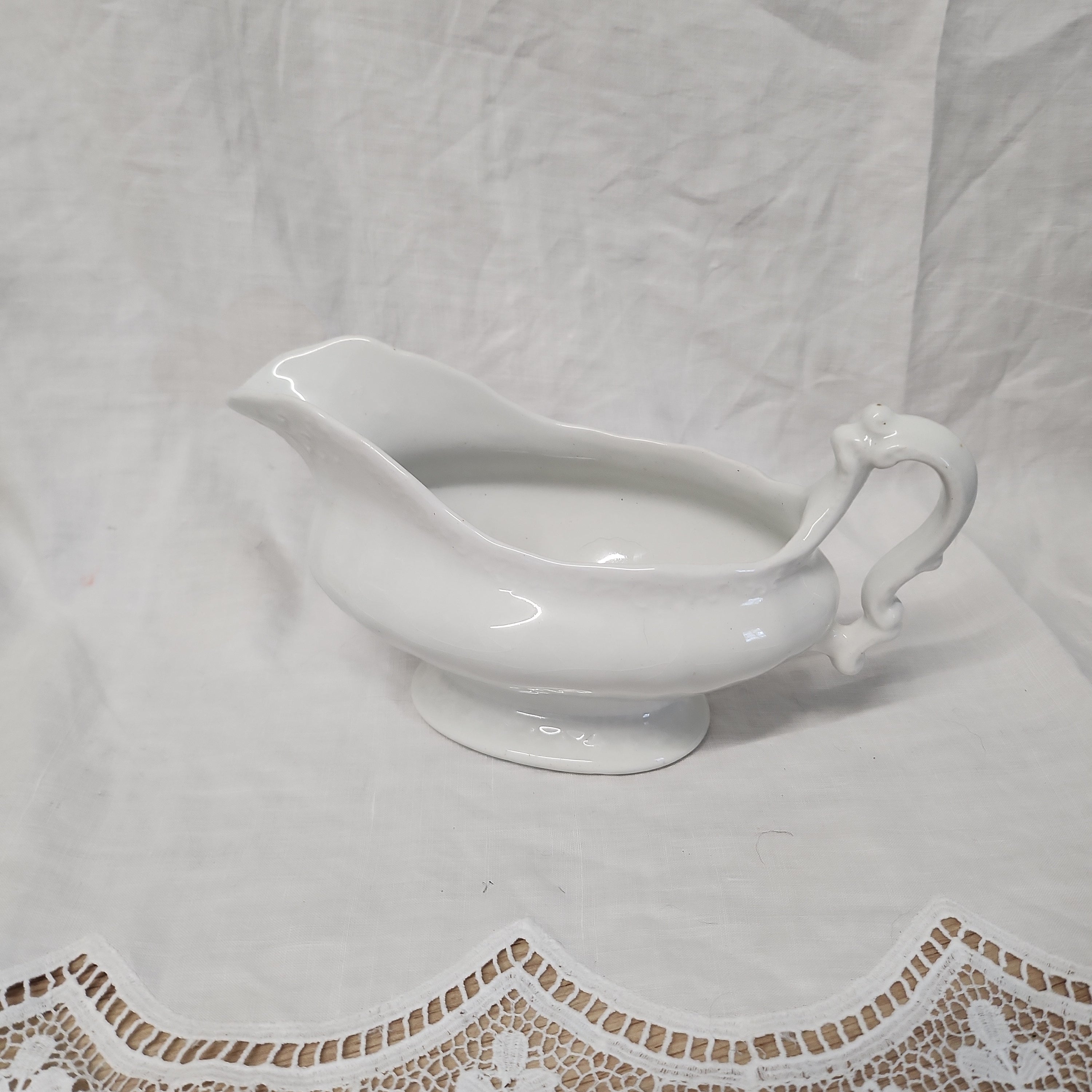 Vintage white gravy jug
