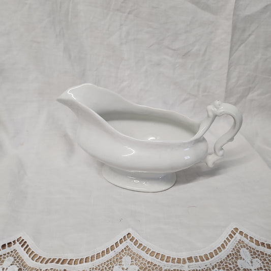 Vintage white gravy jug