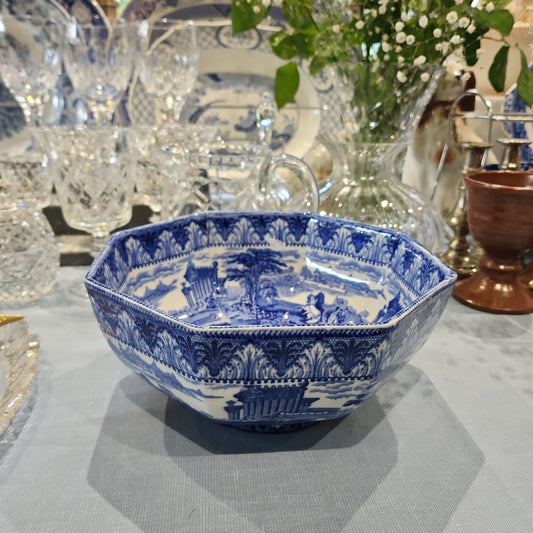 Antique Cauldon big blue and white bowl