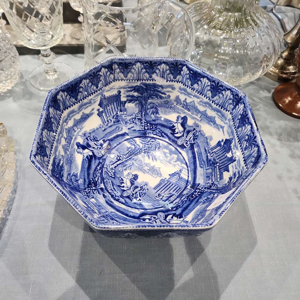 Antique Cauldon big blue and white bowl