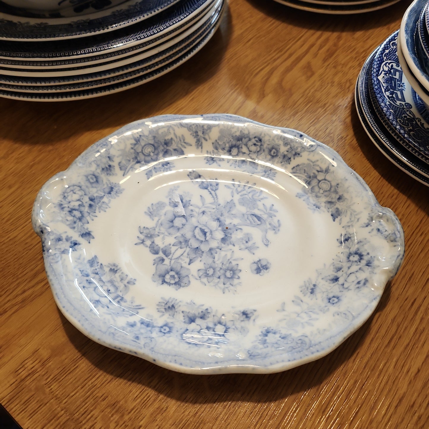 19th century powder blue small platter