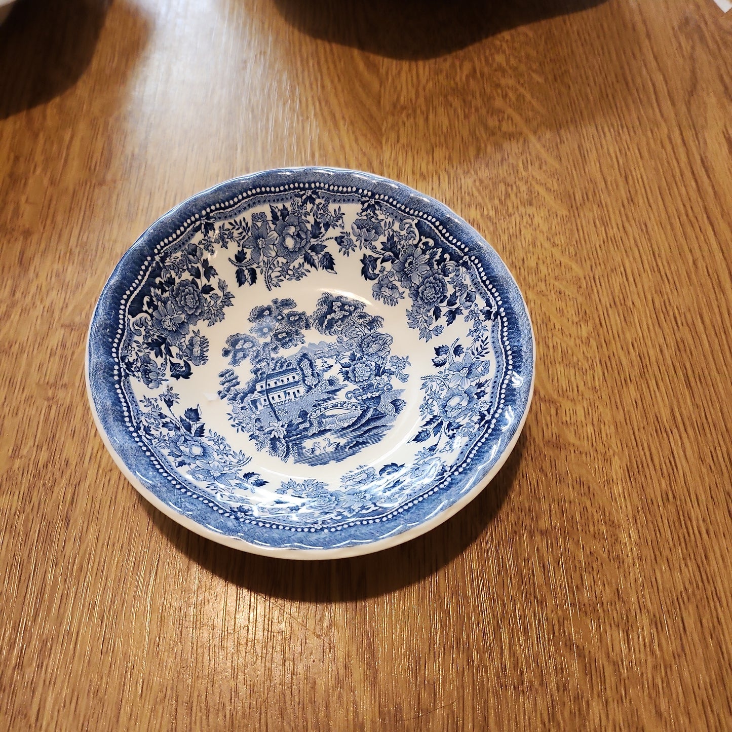 Myott Meakin Blue and white soup bowl