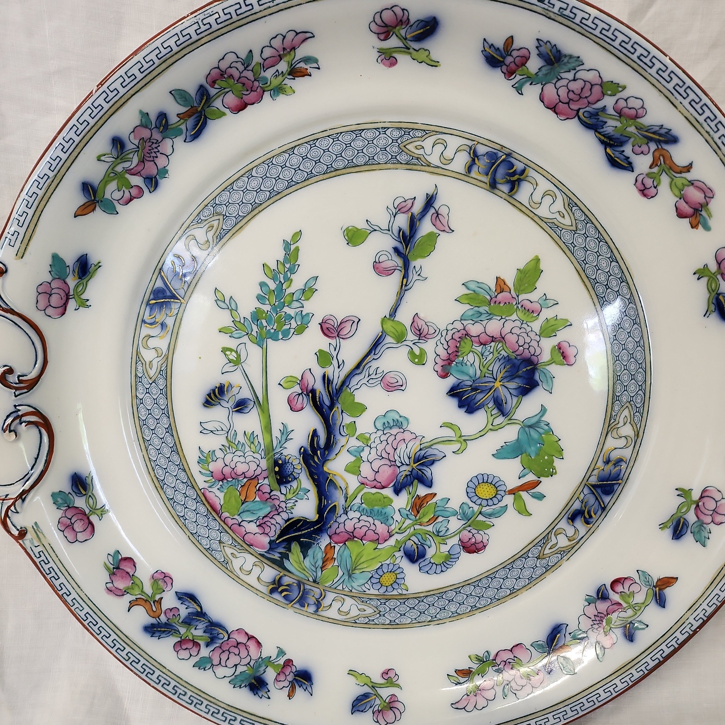 Rare Hancock and Son Indian Tree Big Platter c 1902