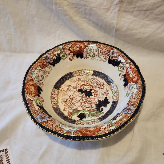 Lovely Imari style  24.5cms Bowl  by Wood & Sons - minor crazing