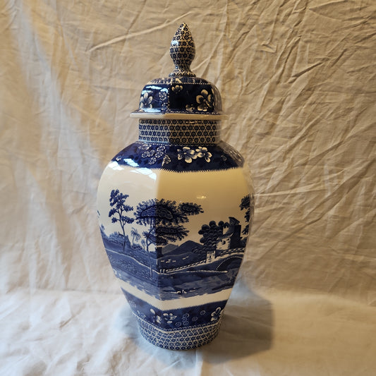 Spode Blue tower big ginger jar Spode design c 1814