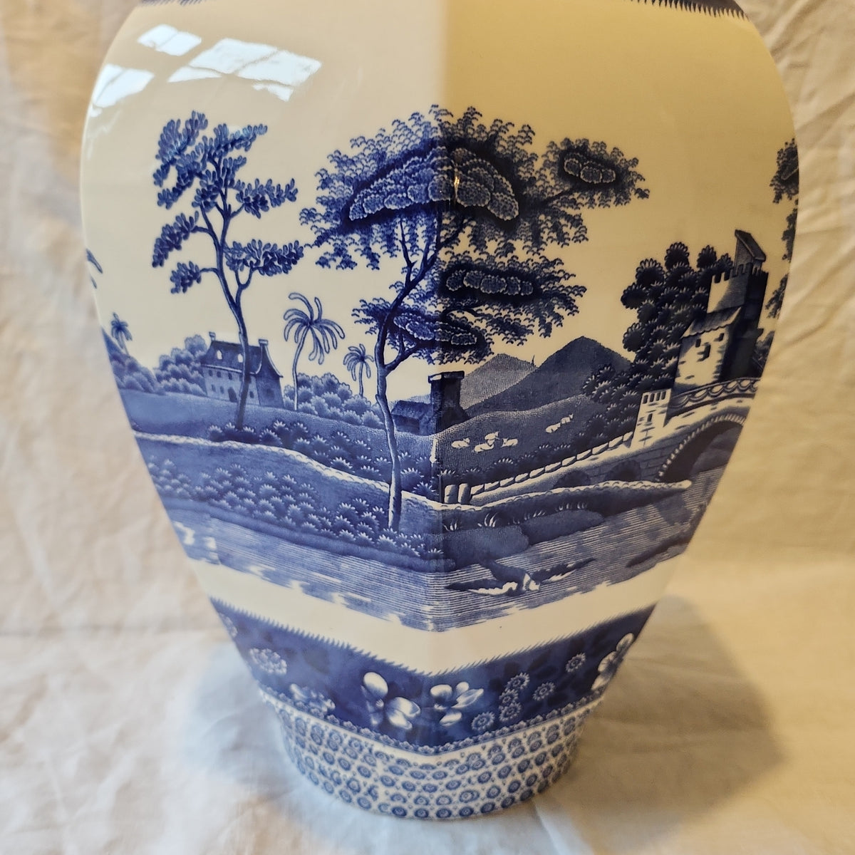 Spode Blue tower big ginger jar Spode design c 1814