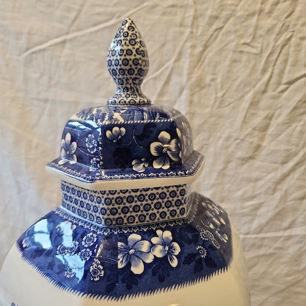 Spode Blue tower big ginger jar Spode design c 1814