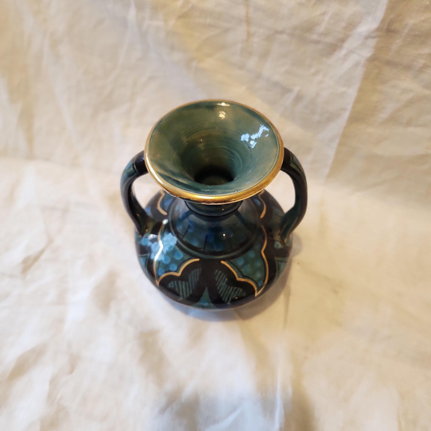 Vintage handpainted studio pottery vase