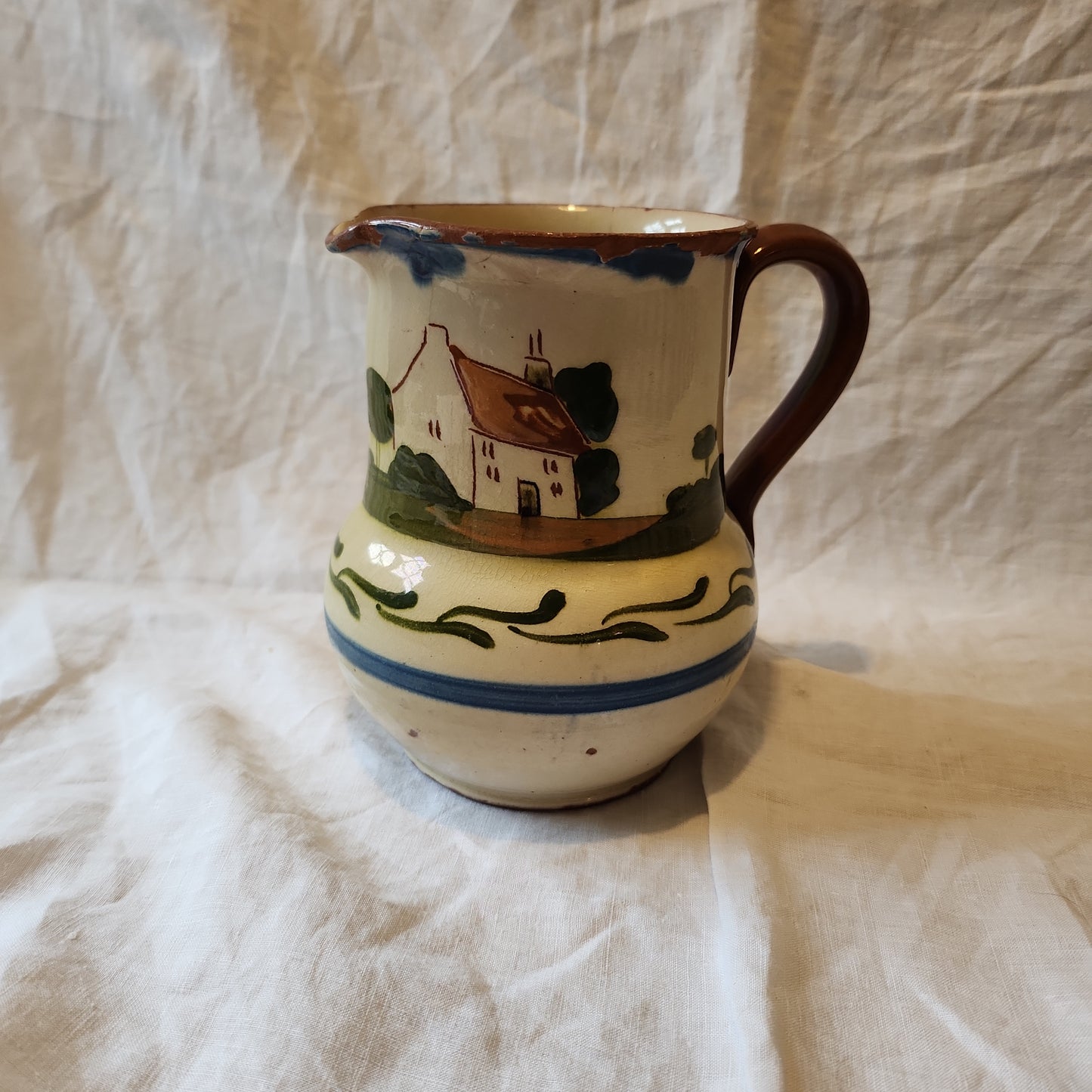 Rare studio pottery jug minor chip on rim