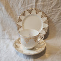 Royal Albert white and Gold tea set trio