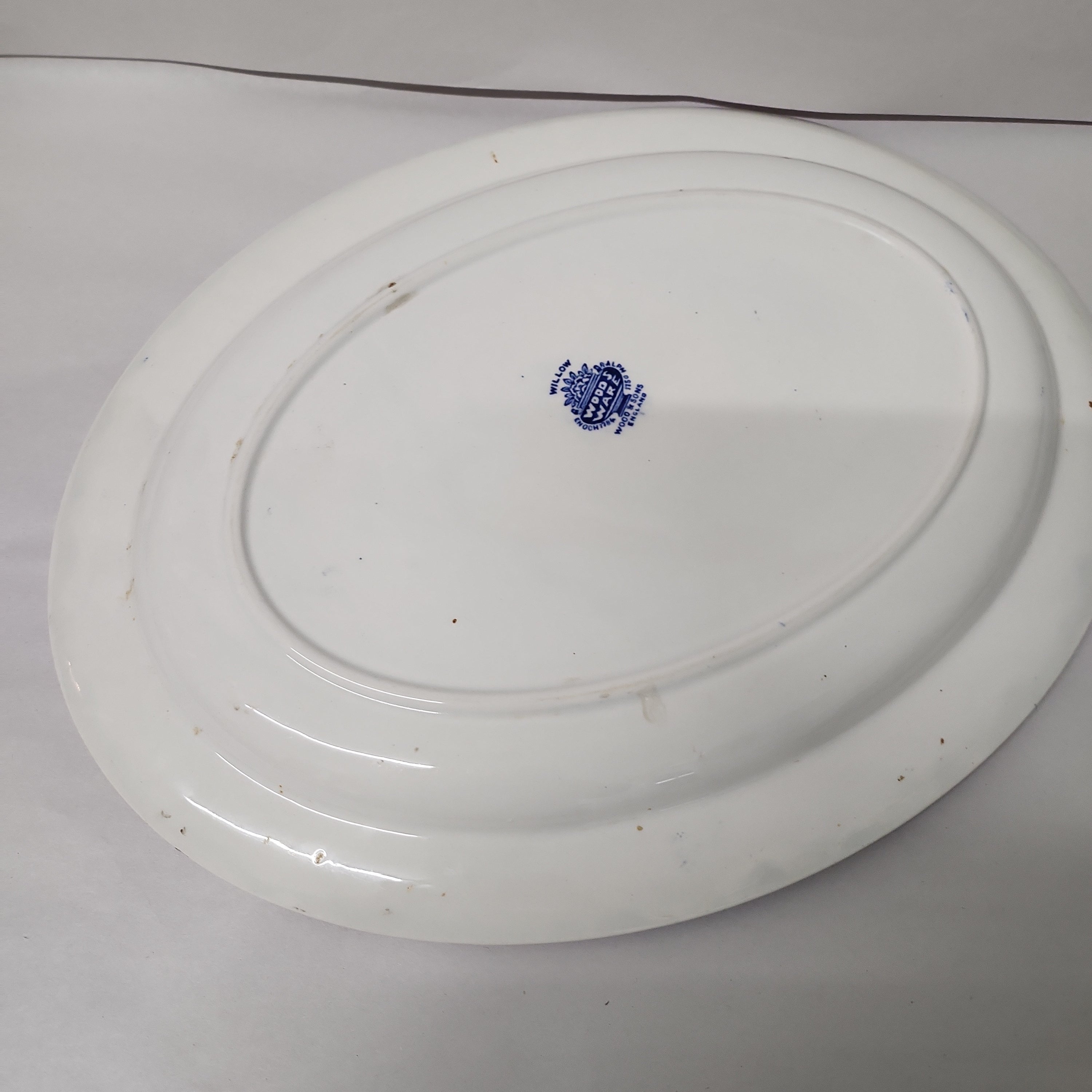 Antique wood and son blue and white willow big platter 36 x 26