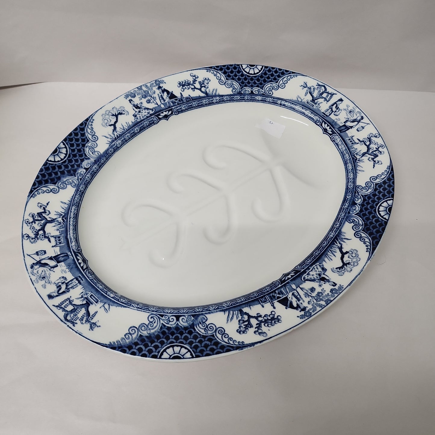 Rare 1891 Adderley blue and white platter 40 x 32cm