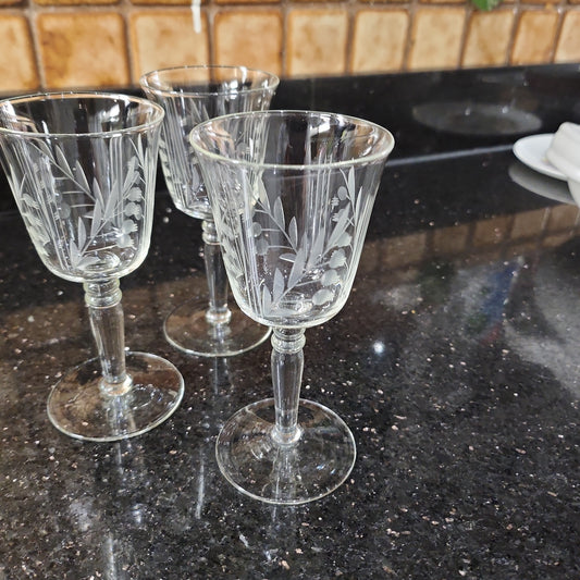 High-quality vintage sherry glass with etching