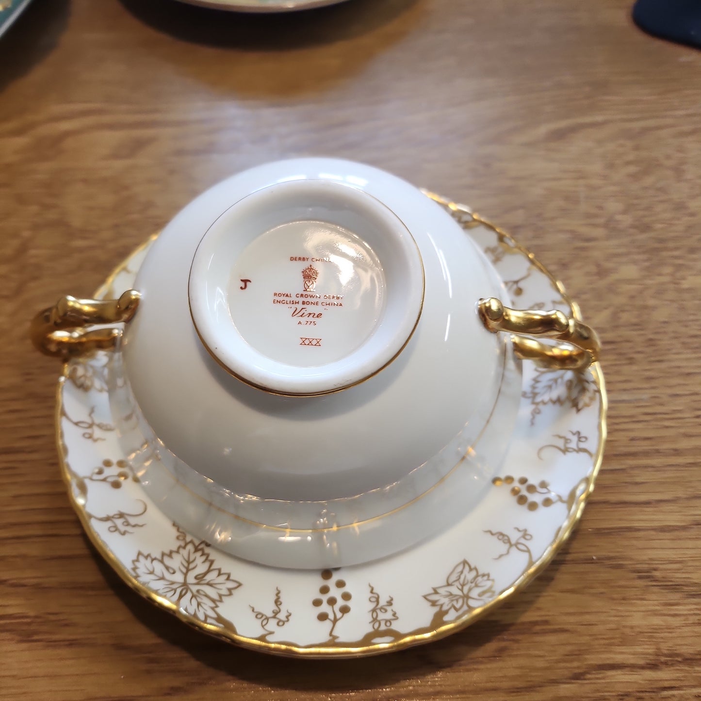 Royal Crown derby white and gold soup set