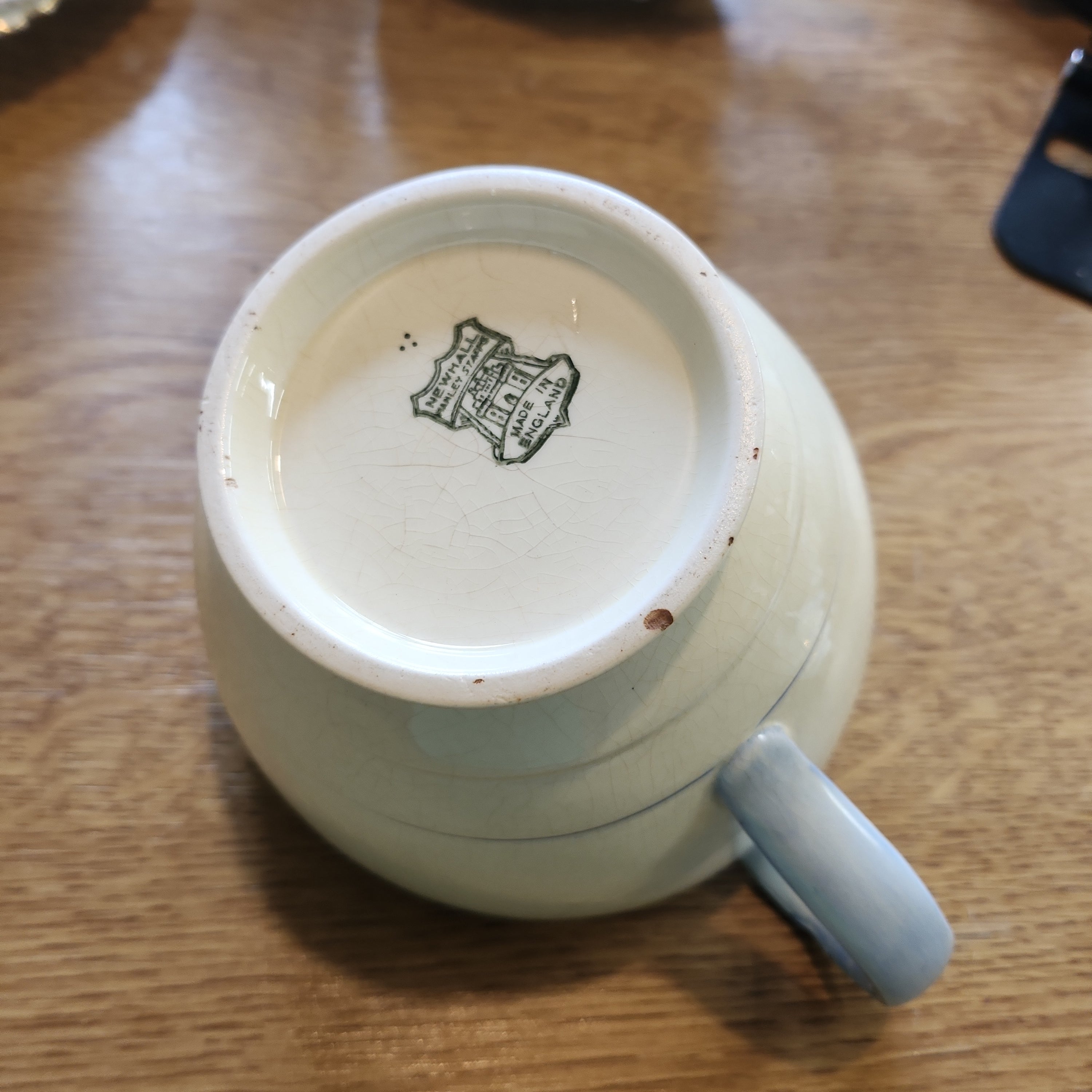 19th Century Newhall teapot with crazing and chip on spout