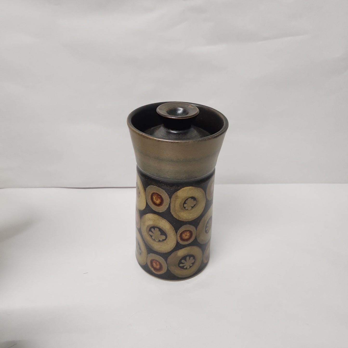 Mid-century rare Denby Arabesque Stoneware sugar tea canister