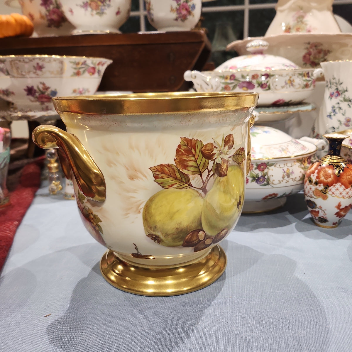 RARE Hammersley autumn gold rare fine bone China Big flower pot