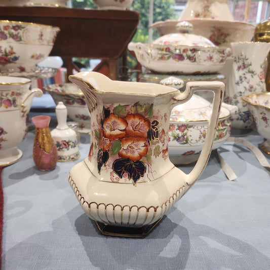 Antique handpainted imari jug - crazing under glaze