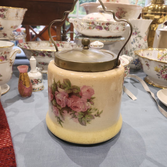 Victorian biscuit barrel with crazing