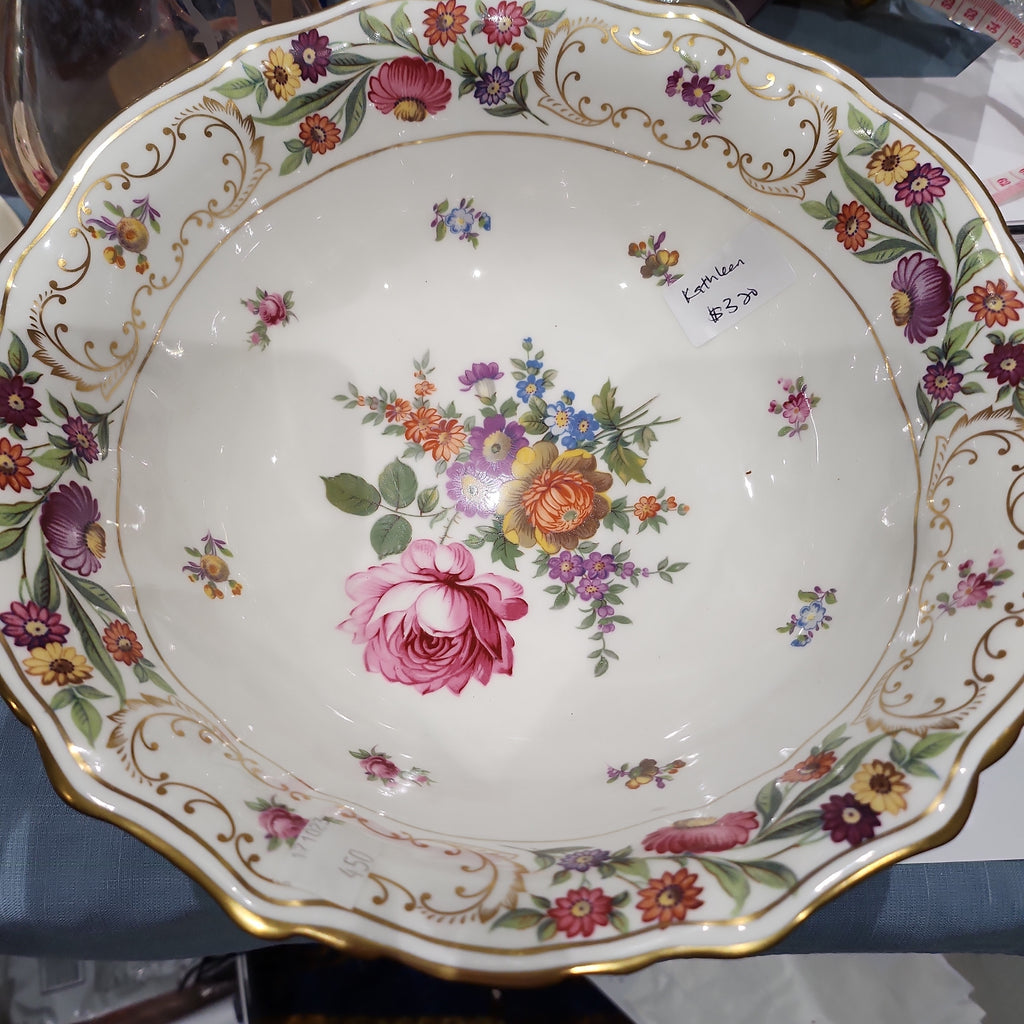 Rare Hammersley Dresden Spray big fruit bowl