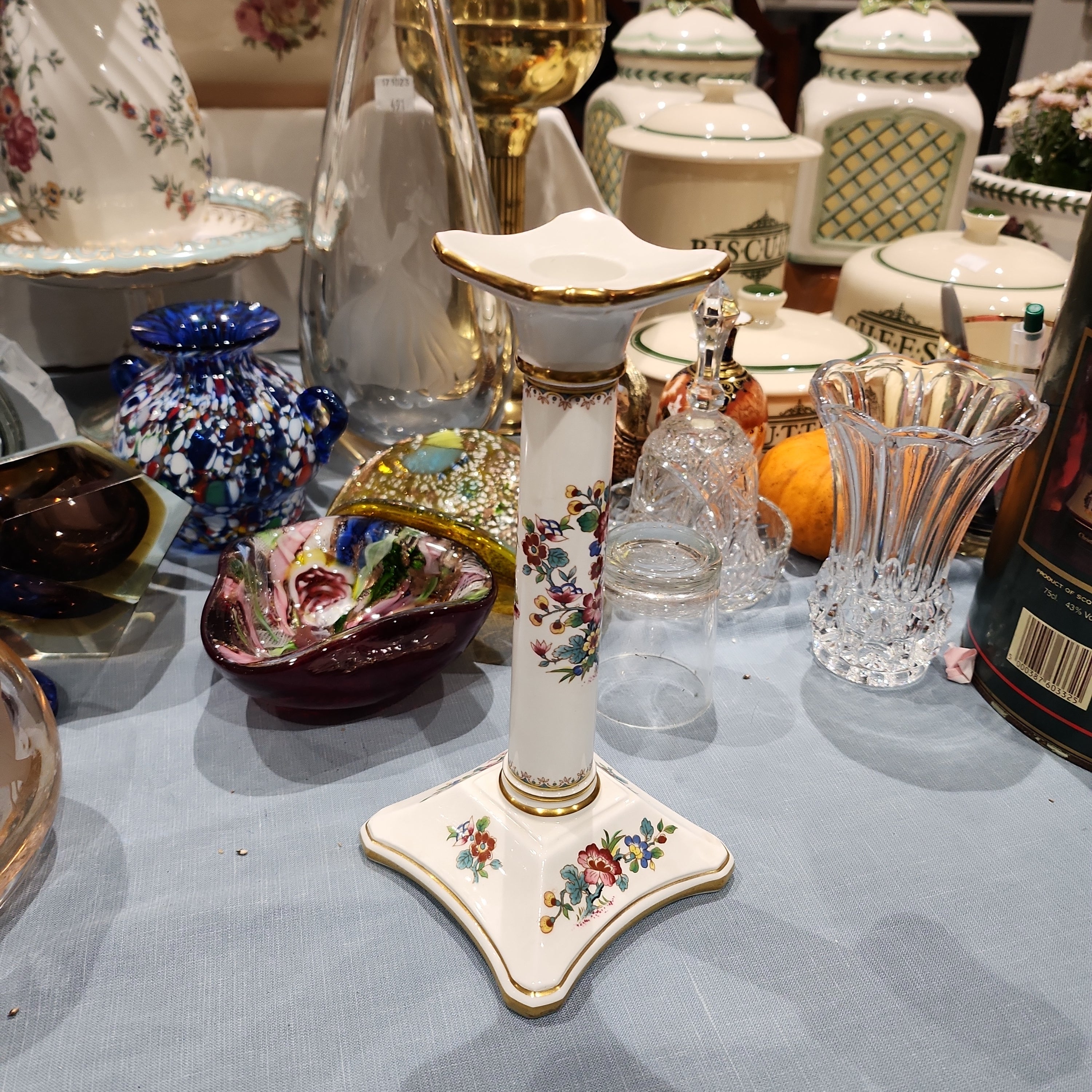 Rare Coalport tall candle holder
