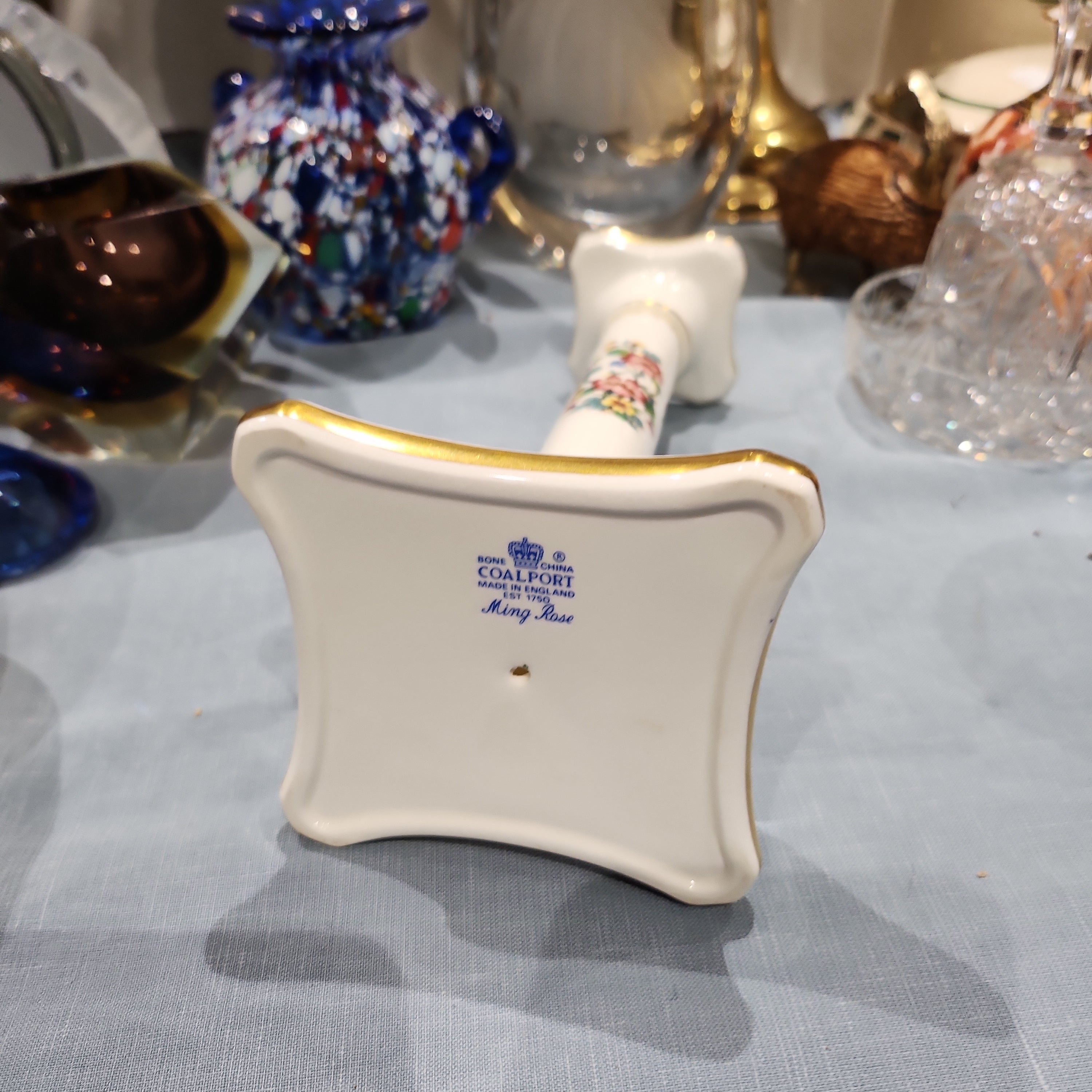 Rare Coalport tall candle holder
