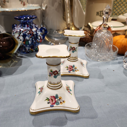 Rare Coalport short candle holder A pair
