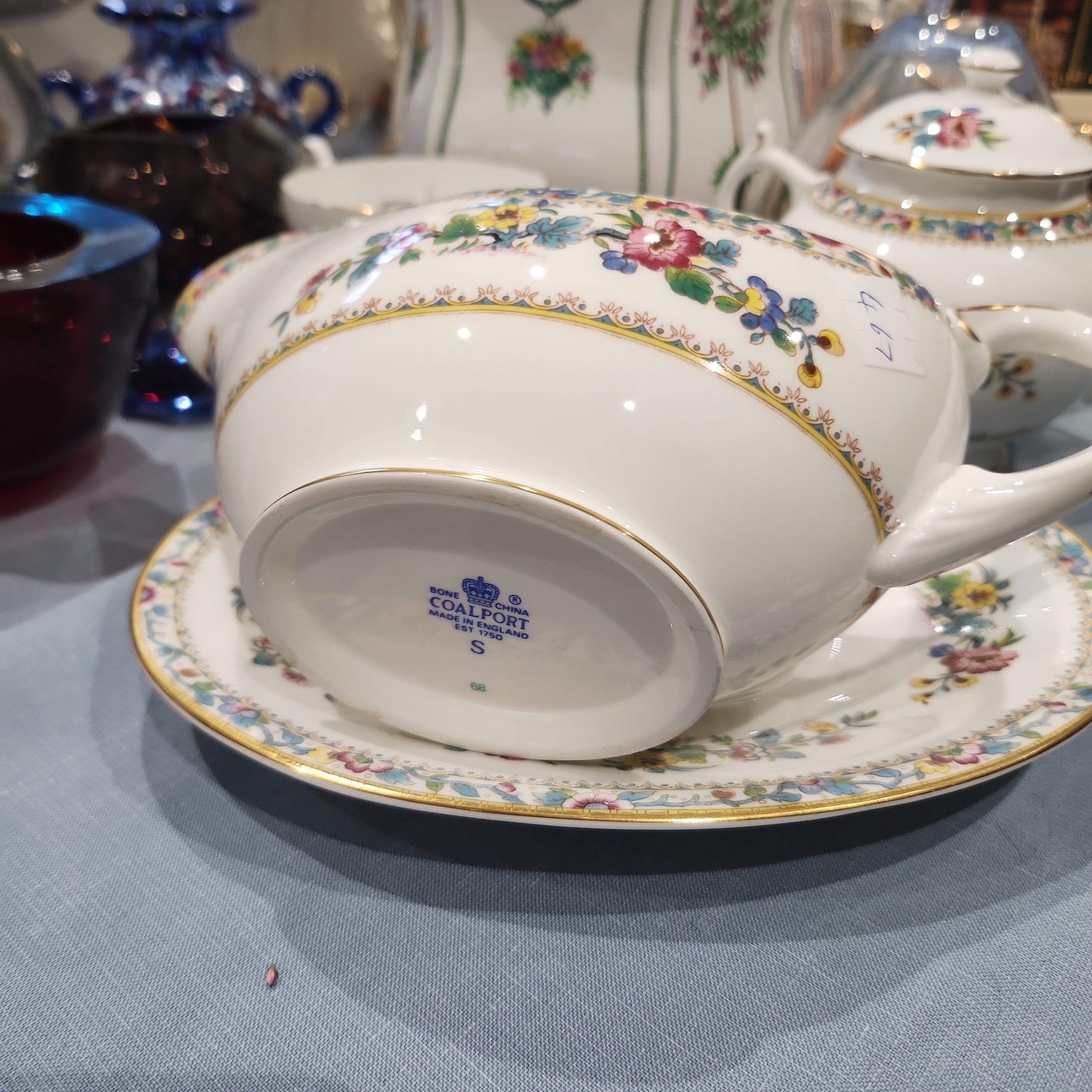 Coalport Ming Rose Gravy bowl with saucer