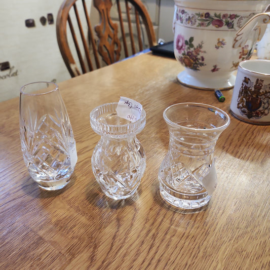 3 beautiful Waterford crystal vase