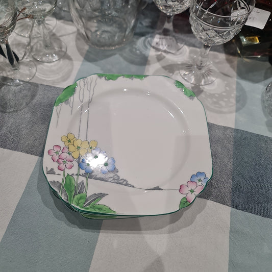Rare Lea Heathcote handpainted Square desert plate 17 cm0