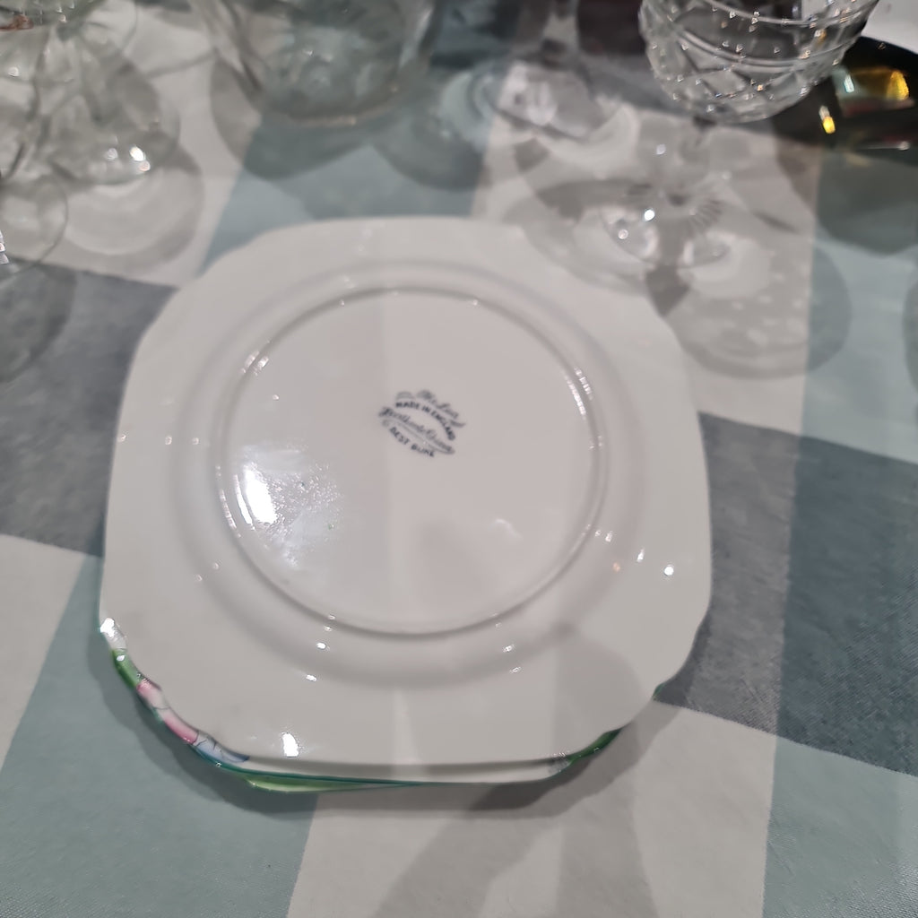 Rare Lea Heathcote handpainted Square desert plate 17 cm0